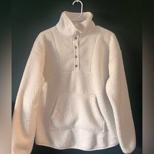 Sonoma Cream Sherpa Turtleneck Pullover